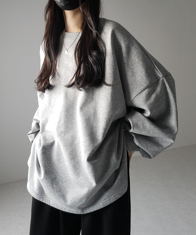 【 ３color 】ボリュームスリーブBIGスウェットロンＴ ／ big sweat long Tee