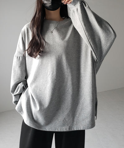 【 ３color 】ボリュームスリーブBIGスウェットロンＴ ／ big sweat long Tee