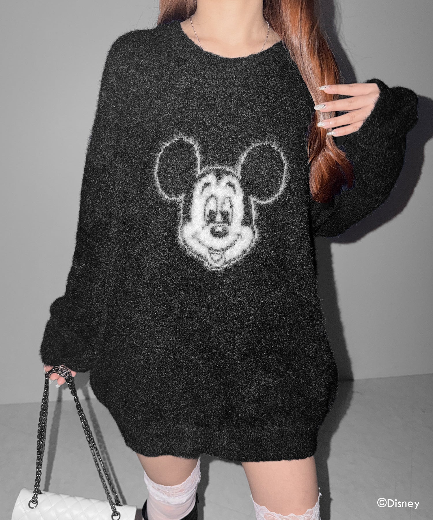 Disney 】ミッキー&ミニーオーバーシャギーニット ／ Mickey ＆ Minnie