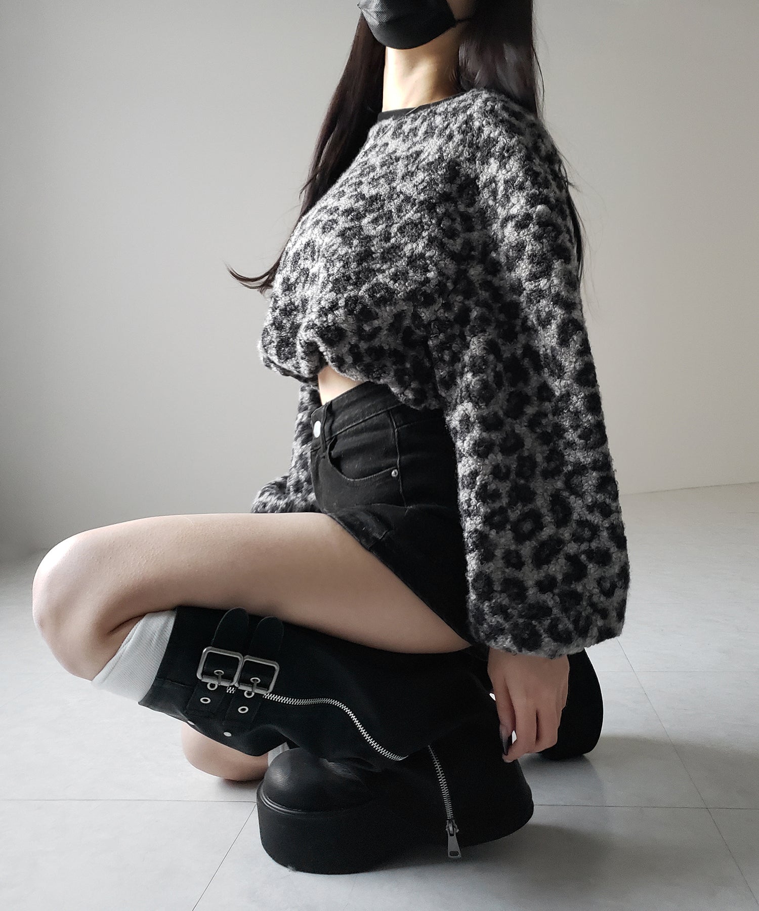【 ２WAY 】レオパードショートボアプルオーバー ／ 2WAY reopard short boa pullover