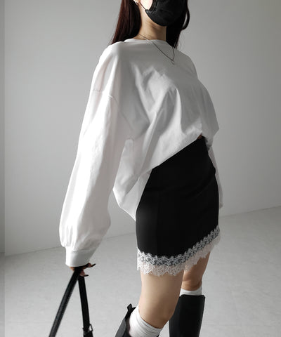 【 セットアップ着用可能 】サイドラインハイウエストミニスカート ／ sideline high waist mini skirt