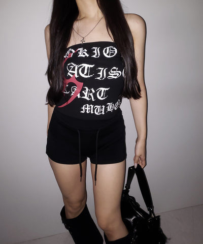 グランジロゴチューブベアトップ ／ grunge logo tube bare top
