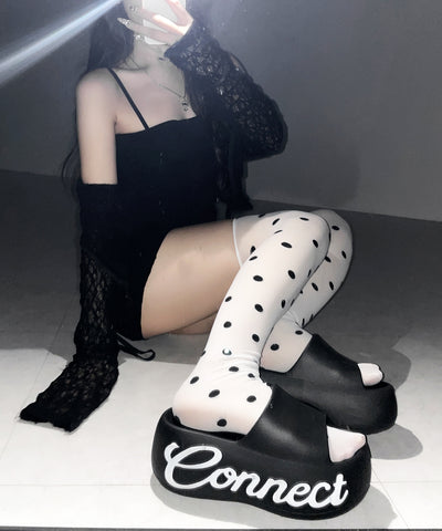 ドットニーハイシアーハイソックス ／ Dot knee high sheer high socks