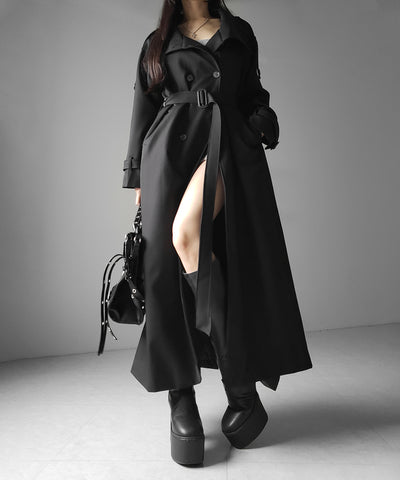 ２WAYスタンドカラーオーバーロングトレンチコート ／ 2WAY stand collar over long trench coat