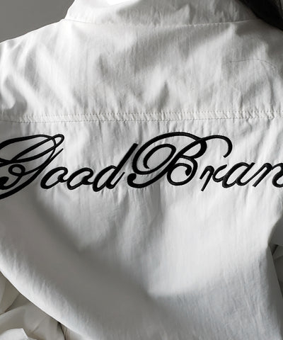 レタリングバックロゴスタンドカラーショートブルゾン ／ lettering back logo stand collar short blouson