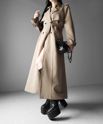 ウエストマークレディロングトレンチコート ／ waistmark lady long trench coat