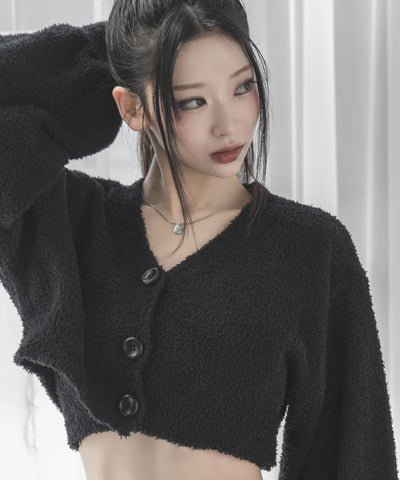 【セットアップ可能 】マシュマロタッチショートカーディガン ／ marshmallow touch short cardigan