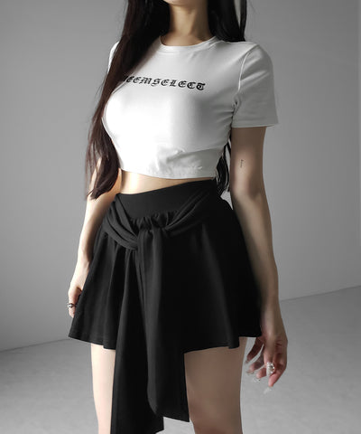 ラップレイヤードフレアミニスカパン ／ wrap layered flare mini skirt pants