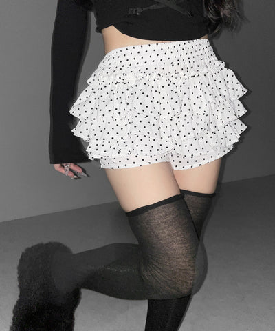ティアードフリルドットショートパンツ ／ tiered frill dot short pants