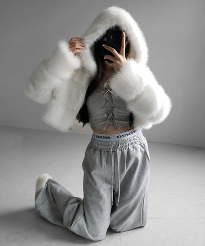 ウエストグランジロゴスウェットワイドパンツ ／ waist grunge logo sweat wide pants