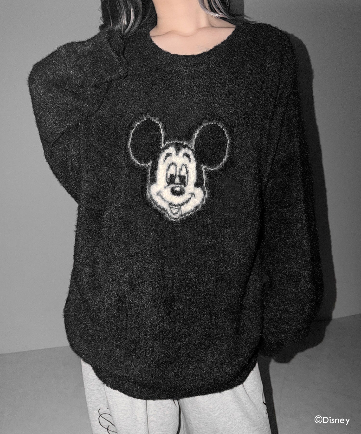 【 Disney 】ミッキー&ミニーオーバーシャギーニット ／ Mickey ＆ Minnie over shaggy knit