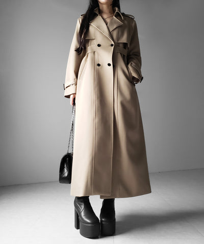 ウエストマークレディロングトレンチコート ／ waistmark lady long trench coat