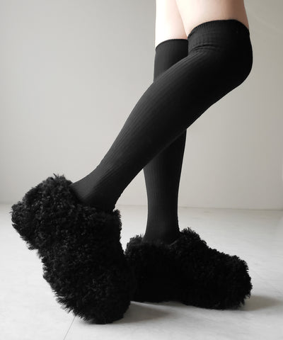 厚底テディボアサボサンダル ／ platform teddy boa sabo sandals