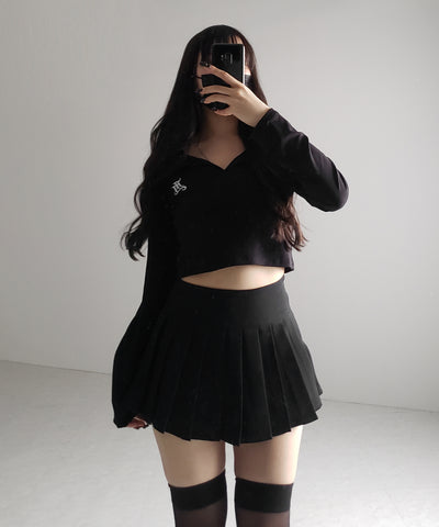 【 ２color 】プリーツマイクロミニスカパン ／ pleated micro mini skirt pants
