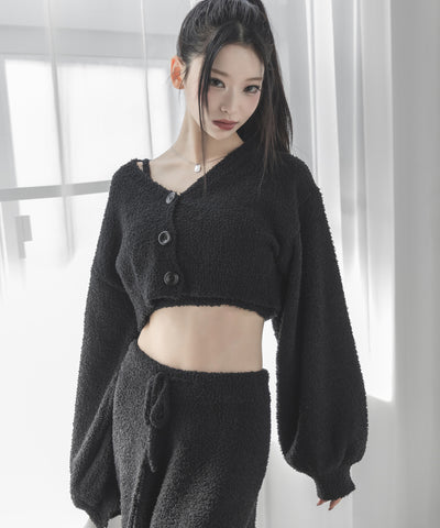 【セットアップ可能 】マシュマロタッチショートカーディガン ／ marshmallow touch short cardigan