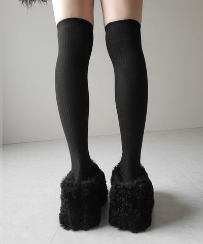 厚底テディボアサボサンダル ／ platform teddy boa sabo sandals