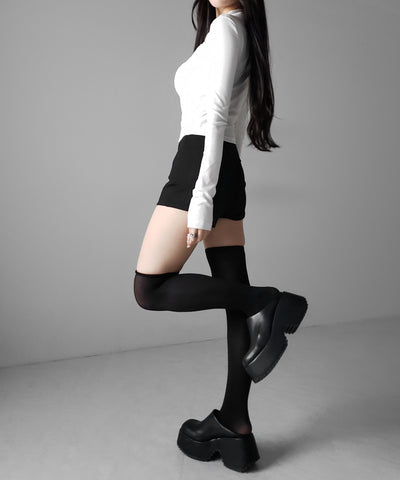 ダブルジップバイカースリムトップス ／ double zip biker slim tops