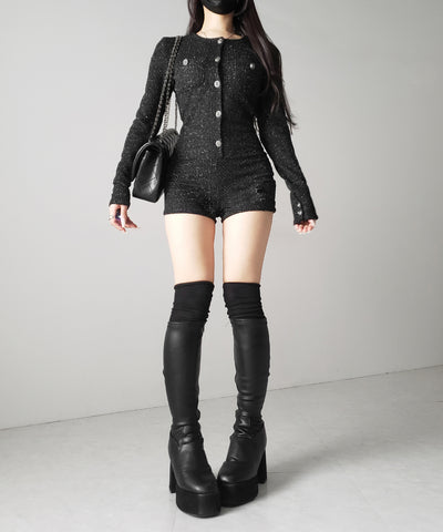 ブラックツイードレディミニオールインワン ／ black tweed lady mini allinone