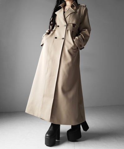 ウエストマークレディロングトレンチコート ／ waistmark lady long trench coat