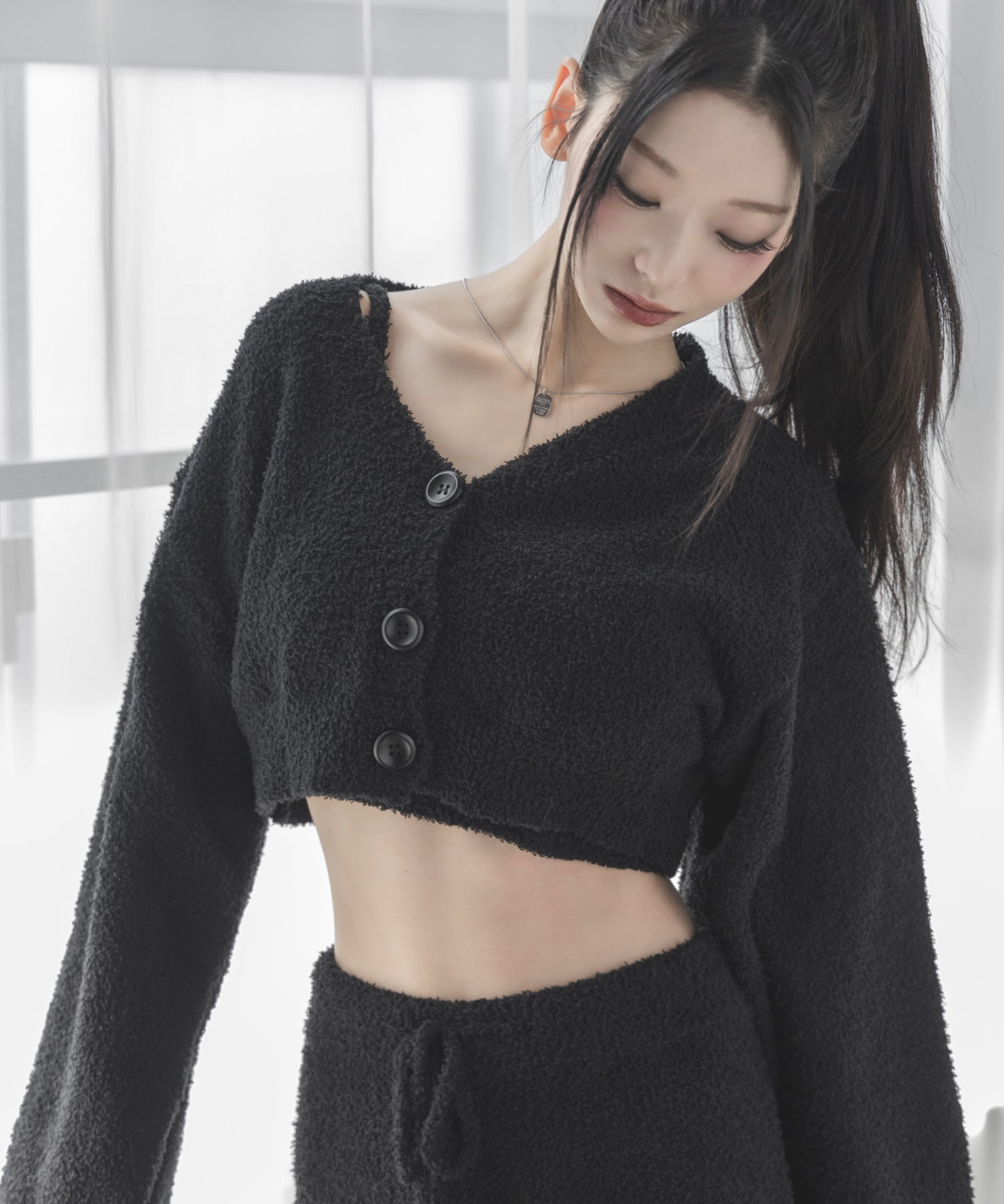【セットアップ可能 】マシュマロタッチショートカーディガン ／ marshmallow touch short cardigan