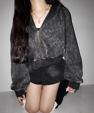 【 ２color 】ベルテッドフリルヴィンテージデニムミニスカパン ／ Belted frill vintage denim mini skirt pants