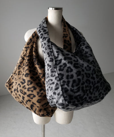【 ２color 】レオパードワンハンドルショルダートートバッグ ／ leopard onehandle shoulder tote bag