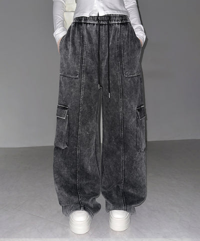ピグメントヴィンテージヘビーワイドカーゴスウェットパンツ ／ pigment vintage heavy wide cargo sweatpants