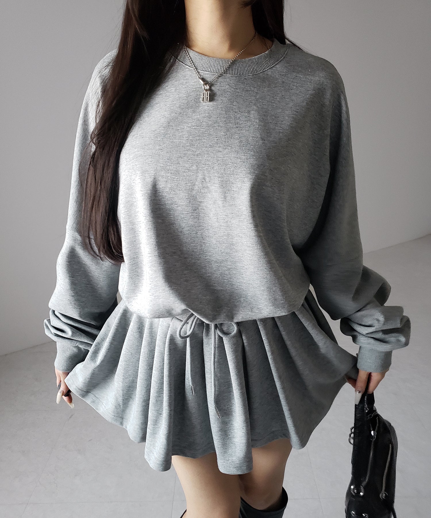 オーバースウェットフレアミニワンピース ／ over sweat flare mini onepiece