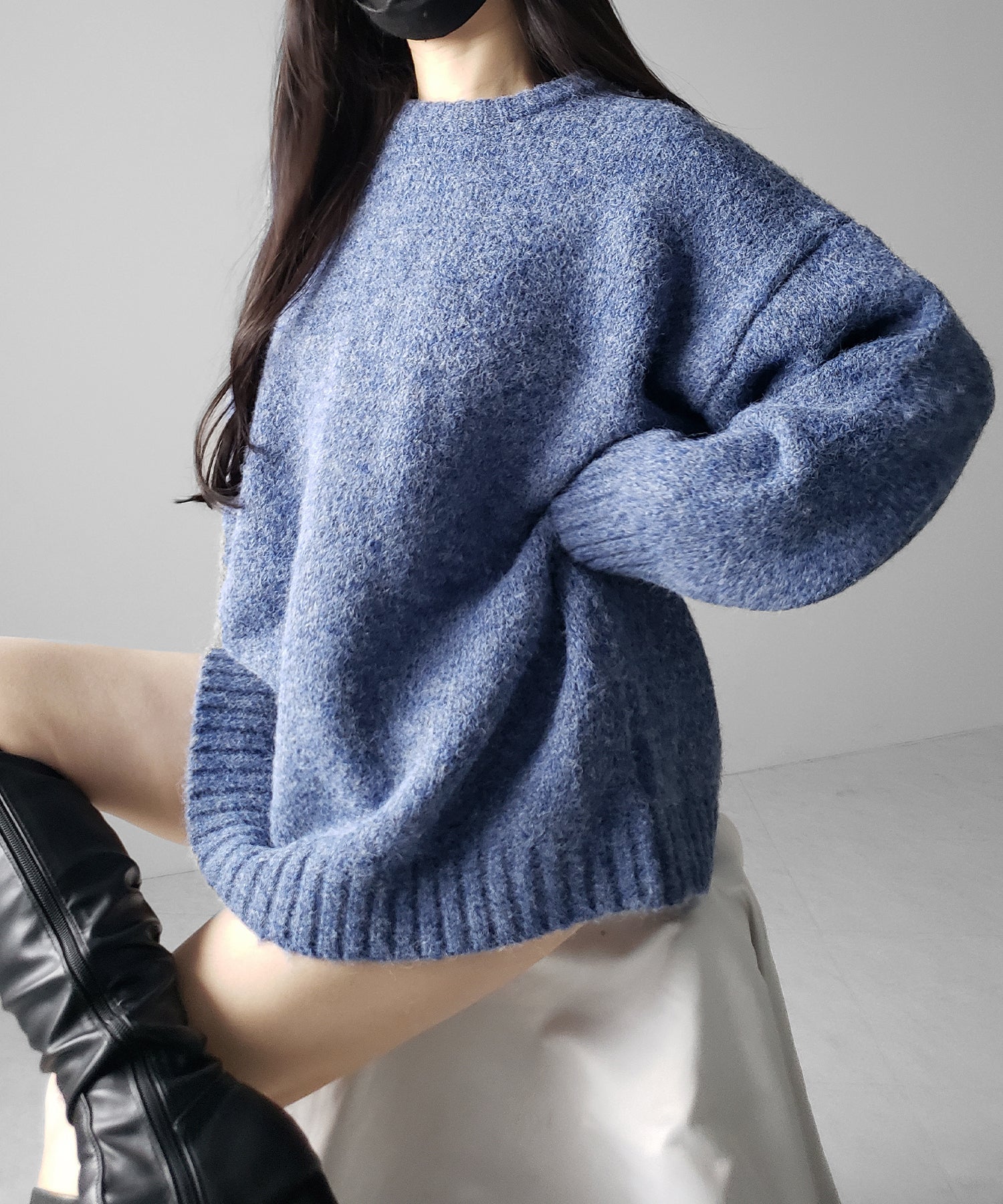 オーバーサイズフラッフィーニットプルオーバー ／ oversize fluffy knit pullover