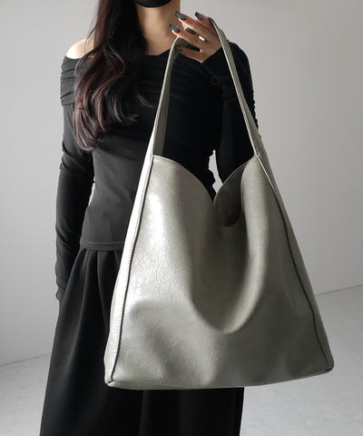 【 ２color ／ 大容量 】フェイクシボレザーワンハンドルショルダーバッグ ／ fake shibo leather onehandle shoulder bag