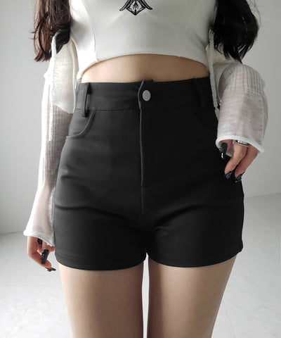 【 ２color ／４size 】ハイウエストタイトスパンショートパンツ ／ high waist tight span short pants
