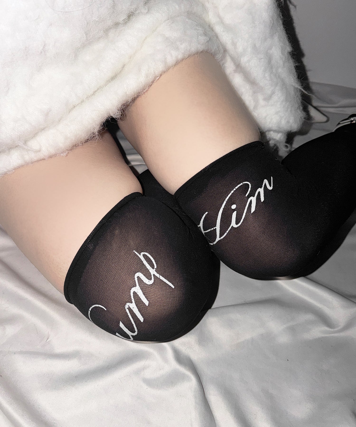 【 選べる３柄アソート 】レタリングロゴシアーニーハイソックス ／ lettering logo sheer knee high socks