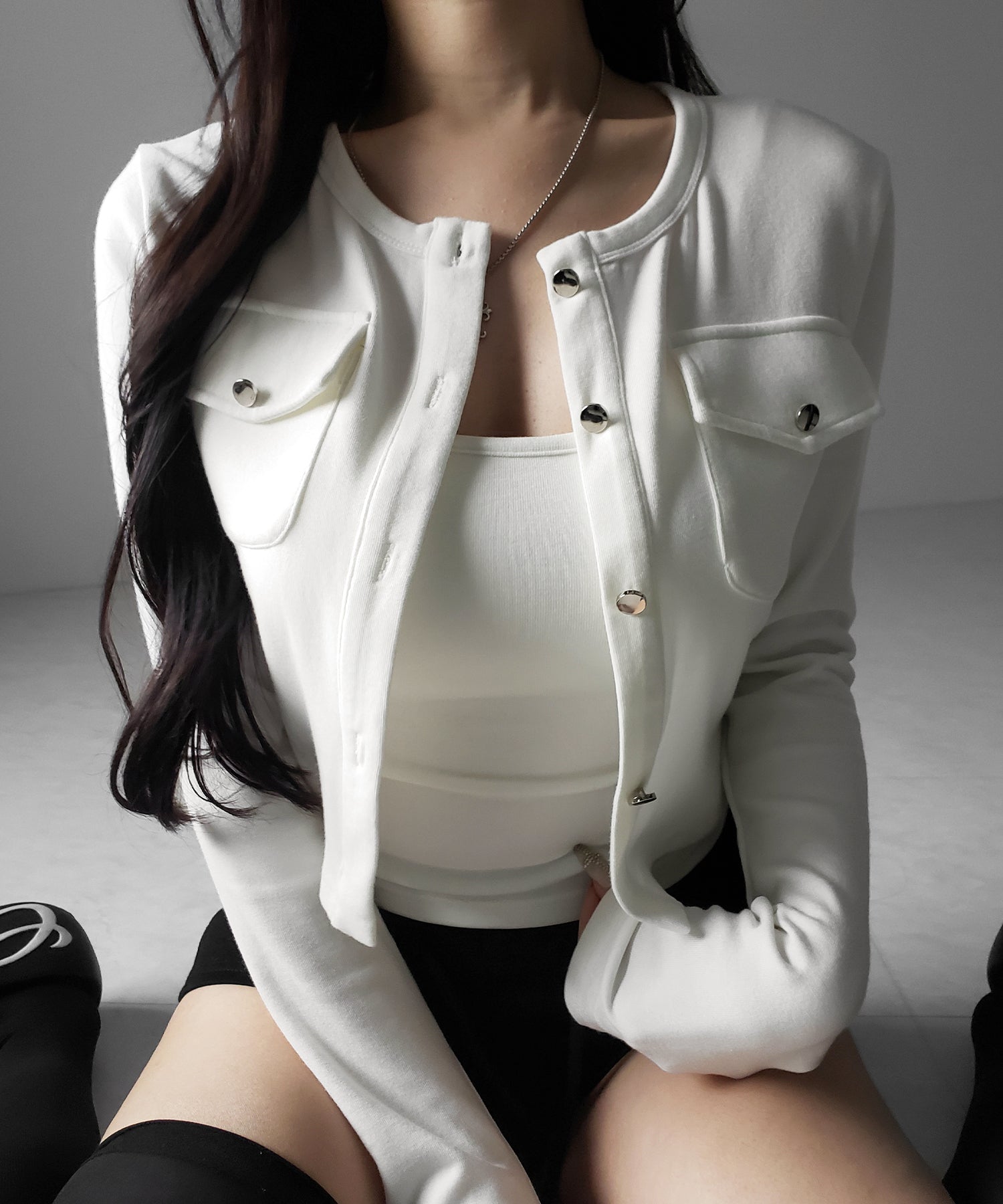 【 ２点セット 】アウトポケットカーディガン ＋ キャミソールセット ／ ( 2piece set ) out pocket cardigan + camisole SET