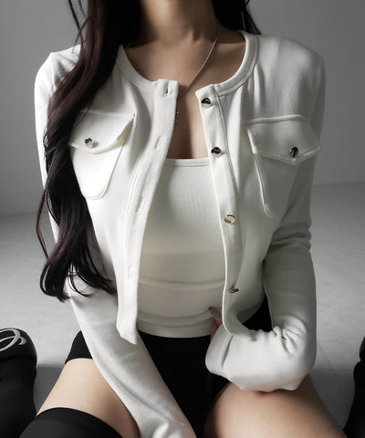 【 ２点セット 】アウトポケットカーディガン ＋ キャミソールセット ／ ( 2piece set ) out pocket cardigan + camisole SET