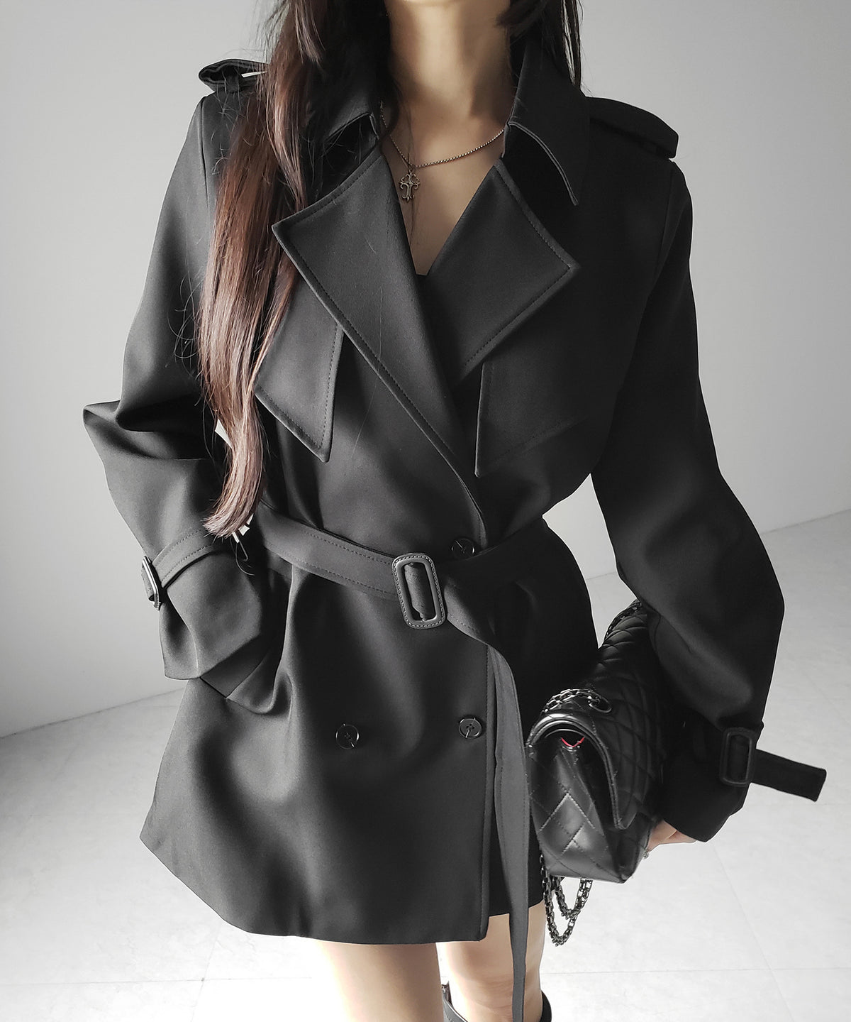ウエストマークレディミドルトレンチコート ／ waistmark lady middle trench coat