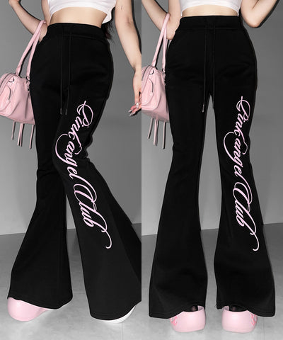 【 PINK ANGEL CLUB 】レタリングロゴスウェットフレアパンツ ／ PINK ANGEL CLUB lettering logo sweat flare pants