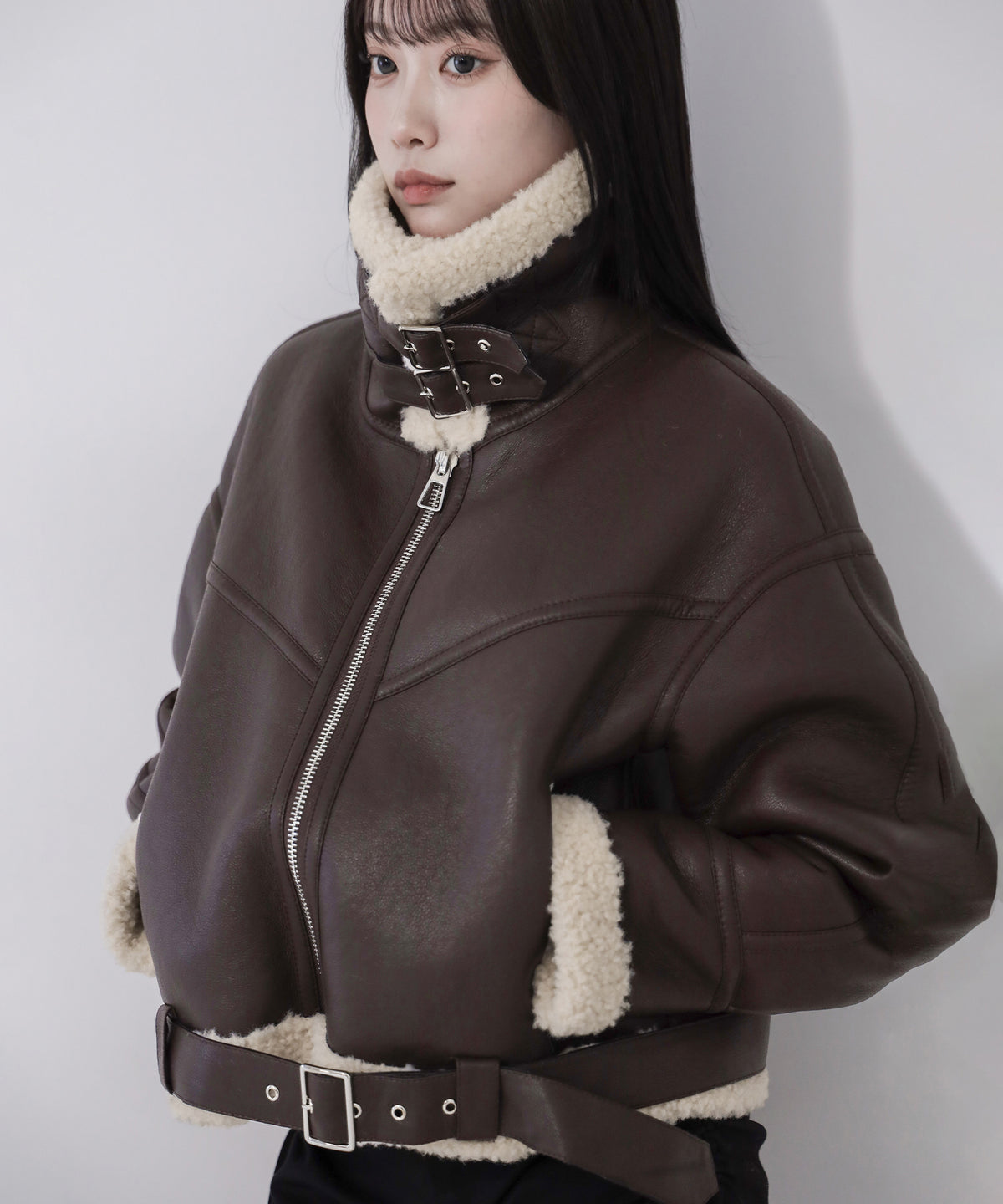 B-3ヴィンテージレザーボアムートンジャケット ／ B-3 vintage leather boa mouton jacket
