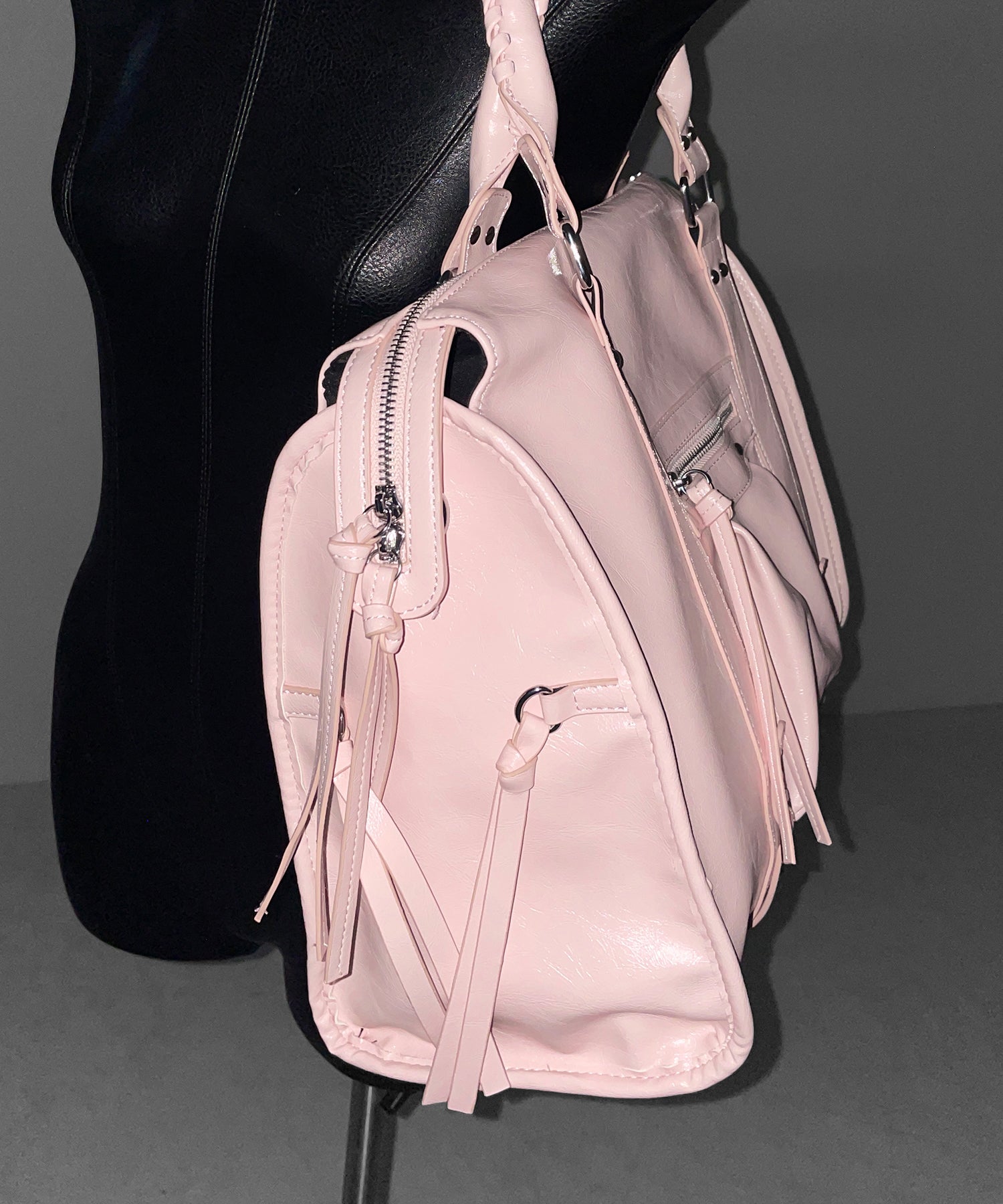 ヴィンテージフェイクレザーボストンエディターズバッグ ／ vintage fake leather boston editors bag
