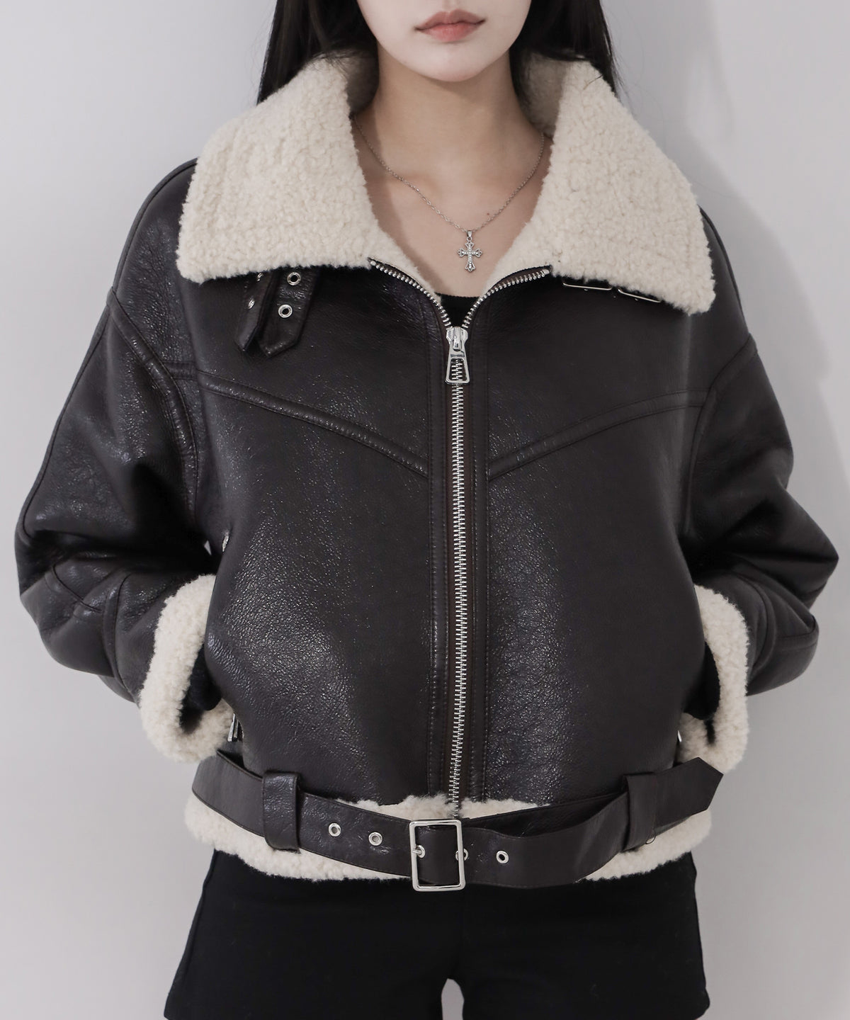 B-3ヴィンテージレザーボアムートンジャケット ／ B-3 vintage leather boa mouton jacket