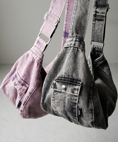 【 ２color 】ブラックタグヴィンテージデニムショルダーバッグ ／ black tag vintage denim shoulder bag