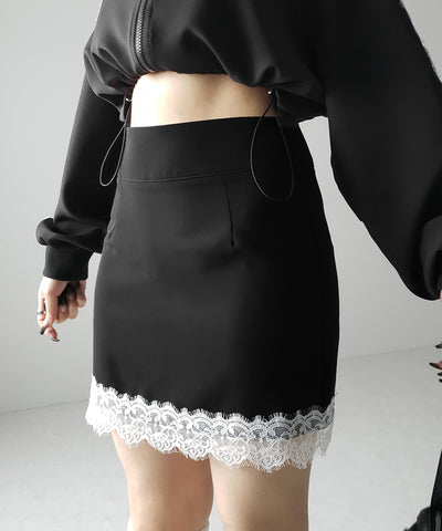 【 セットアップ着用可能 】サイドラインハイウエストミニスカート ／ sideline high waist mini skirt