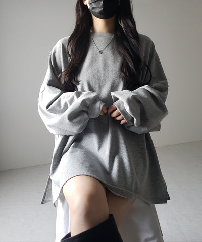 【 ３color 】ボリュームスリーブBIGスウェットロンＴ ／ big sweat long Tee