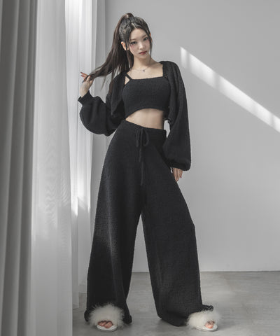 【 セットアップ可能 】マシュマロタッチワイドパンツ ／ marshmallow touch wide pants
