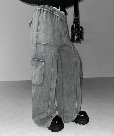 ピグメントヴィンテージヘビーワイドカーゴスウェットパンツ ／ pigment vintage heavy wide cargo sweatpants