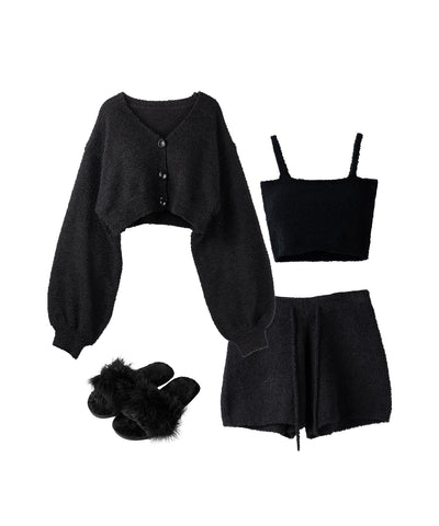 【 MINAMIさん着用 ／セットアップ可能 】マシュマロタッチショートカーディガン ／ marshmallow touch short cardigan