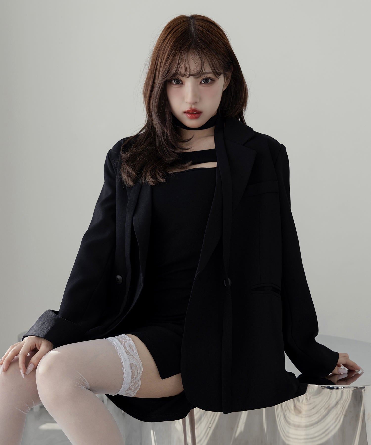 【 ２WAY 】チョーカータイ付きテーラードジャケット／ choker tie set tailored jacket