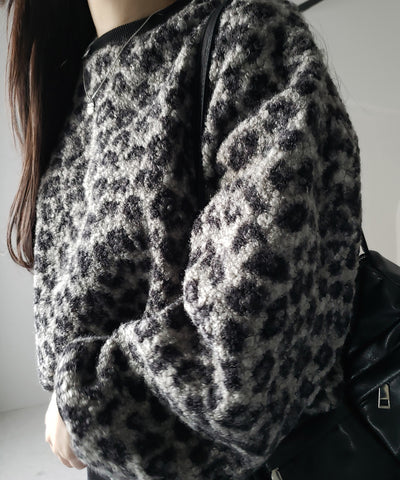 【 ２WAY 】レオパードショートボアプルオーバー ／ 2WAY reopard short boa pullover