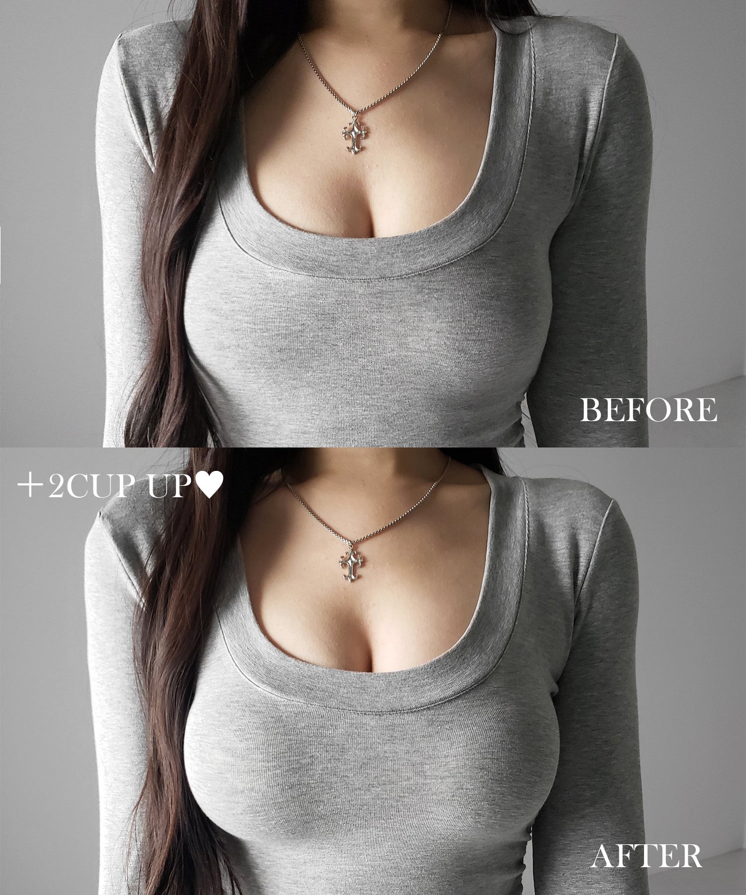 【 ＋５ｃｍ厚盛ブラパッド 】ボリュームアップバンドゥブラトップ ／ +5cm volume up bandeau bra top