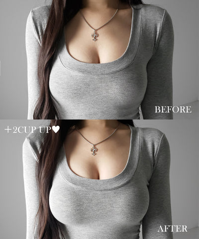 【 ＋５ｃｍ厚盛ブラパッド 】ボリュームアップバンドゥブラトップ ／ +5cm volume up bandeau bra top