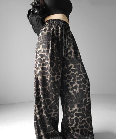 ヴィンテージレオパードリラクシーワイドイージーパンツ ／ vintage reopard relaxy wide easy pants